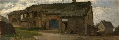 Farm in Rahier by Jean Pierre François Lamorinière, 1864 — digital art print download