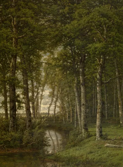 Loneliness. Landscape in the Surroundings of Schilde by Jean Pierre François Lamorinière, 1871 — digital art print download