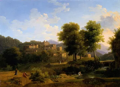 Вид на город в Сабинских холмах by Жан-Виктор Бертан, 1814 — digital art print download