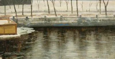 A Park Canal in Winter by Konstantin Yakovlevich Kryzhitsky, 1894 — digital art print download