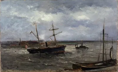 Причал в Антверпене by Луи Артан, 1873 — digital art print download