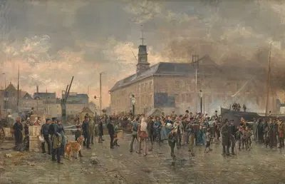 Бельгийские эмигранты by Луи Ван Энгелен, 1890 — digital art print download