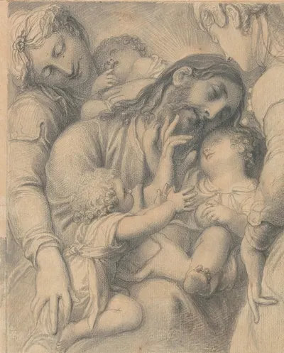 Christ Blessing Little Children by Ричард Косвэй — digital art print download