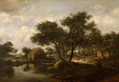Water Mill by Meindert Hobbema, 1670-1685 — digital art print download