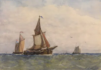 Морской пейзаж by Поль Жан Кле, 1870 — digital art print download