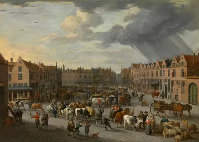 The Old Ox Market in Antwerp by Peeter van Bredael — digital art print download