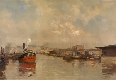 Док Ла Виллет в Париже by Пьер Восье, 1885 — digital art print download