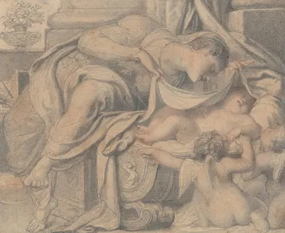 Virgin Adoring the Sleeping Christ by Ричард Косвэй — digital art print download