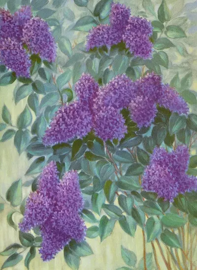 Purple Lilac by Lafayette F. Cargill, 1937 — digital art print download