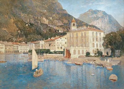 Порт Рива на озере Гарда by Роберт Русс, c. 1912 — digital art print download
