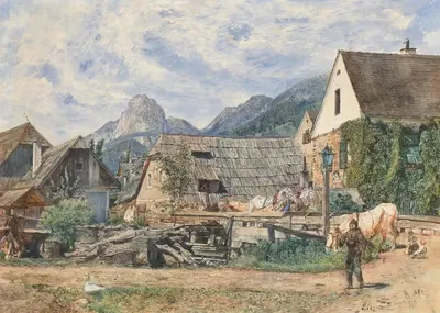 Позднее лето в Лицене by Рудольф фон Альт, 1879 — digital art print download