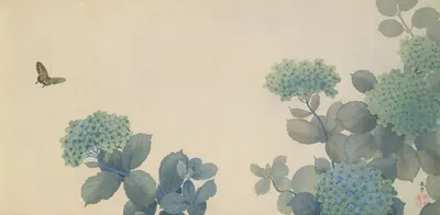 Hydrangeas by Hishida shunso, 1902 — digital art print download
