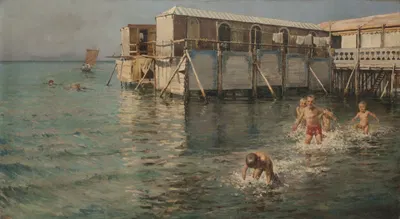 Морские ванны (Гуальони) by Винченцо Каприле, 1887 — digital art print download
