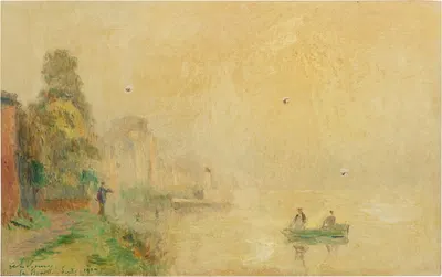 Берега Сены в Буйи by Альбер Лебур, 1900 — digital art print download