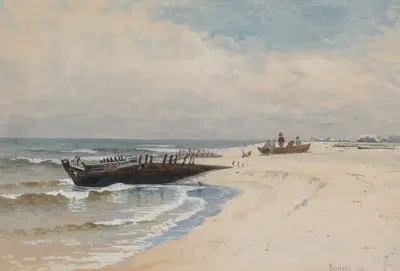Низкий прилив by Альфред Томпсон Брайчер, 1880 — digital art print download