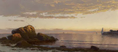 Закат на побережье by Альфред Томпсон Брайчер, 1880 — digital art print download