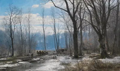 Wintertag im Englischen Garten in München by Anders Andersen-Lundby, 1890 — digital art print download