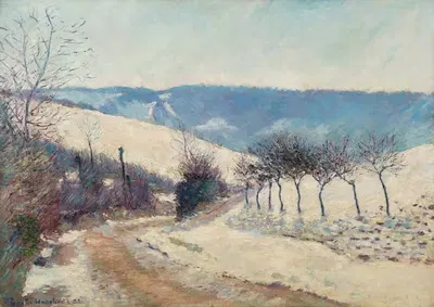 Paysage effet de neige, le Val près de Giverny by Blanche Hoschedé-Monet, 1888 — digital art print download