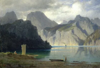 Вечер у Траунзее by Карл Больце, 1874 — digital art print download
