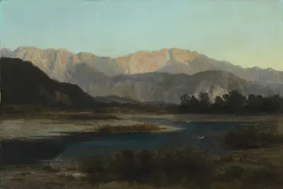 Der Inn mit Blick zum Kaisergebirge by Carl Bolze — digital art print download