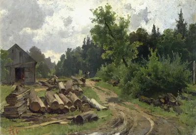 Holzlagerplatz by Carl Bolze, 1886 — digital art print download