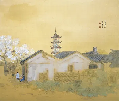 Calm Spring in Jiangnan by Takeuchi Seihō, 1921 — digital art print download