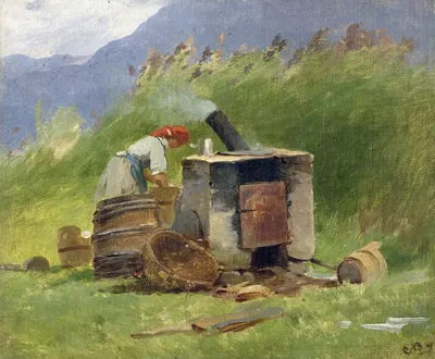 Waschkessel im Freien by Carl Bolze — digital art print download