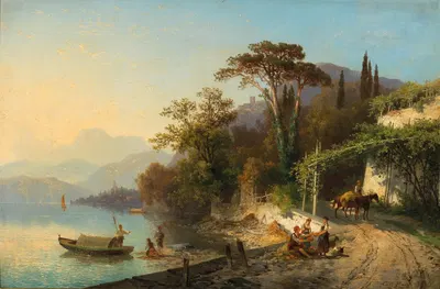 A View of Lake Garda by Carl Hasch — digital art print download