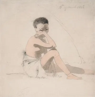 Korah Girl Seated by Самуэль Даниэль, 1802 — digital art print download