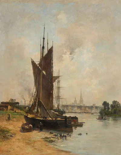 Гавань на Сене в Руане by Шарль Лапостолет — digital art print download