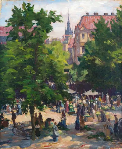 Виктуалиенмаркт в Мюнхене by Чарльз Веттер — digital art print download
