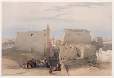 Grand entrance to the Temple of Luxor. by David Roberts, 1846-1849 — digital art print download