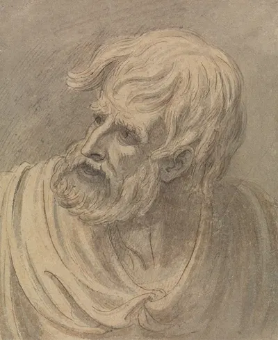 Head of a Man with a Beard Looking to the Left by Samuel de Wilde — digital art print download