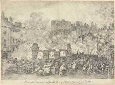Вид на пожар в Ковент-Гарден by Самуэль Иероним Гримм, 1769 — digital art print download