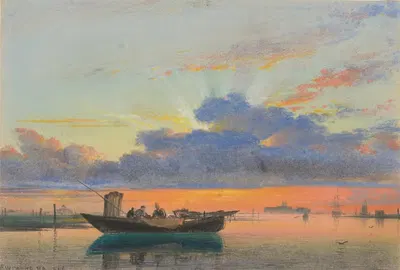 Закат на лагуне, Венеция by Эдвард Уильям Кук, 1868 — digital art print download