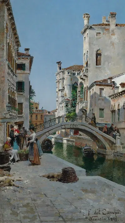 View of Venice by Federico del Campo, 1893 — digital art print download