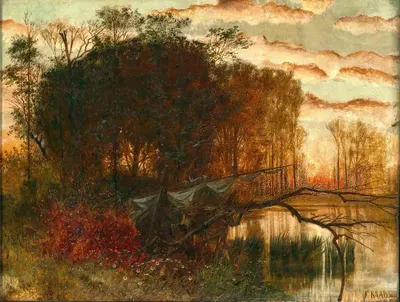A Sail Boat on the Shore at Dusk by Фердинанд Кнаб, 1881 — digital art print download