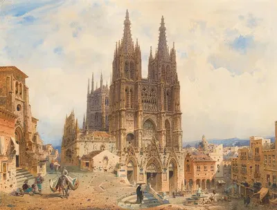 Собор в Бургосе by Фридрих Эйбнер, 1872 — digital art print download