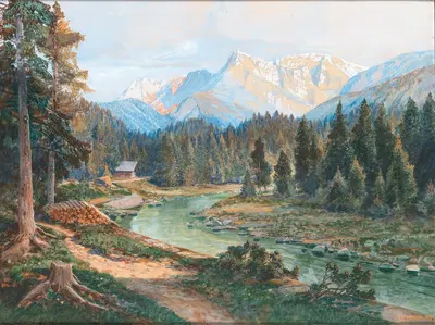 Мотив из сельской местности Зальцбурга by Фридрих Франк, 1917 — digital art print download