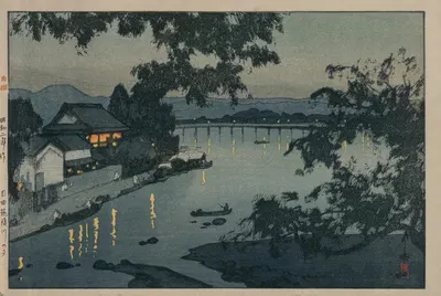 Вечер на реке Чикуго by Ёсита Хироши, 1927 — digital art print download