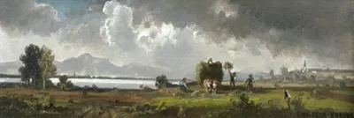 Уборка сена на озере Химзее by Фриц Хальберг-Краус — digital art print download