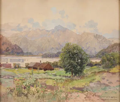Озеро Траун у Альтмюнстера by Фриц Лах, 1920 — digital art print download