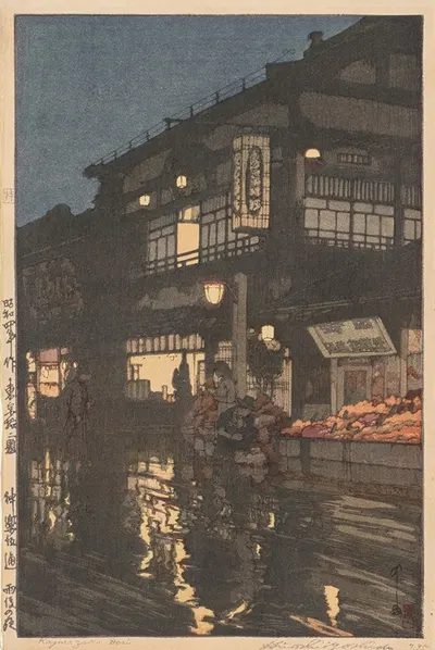 Улица Кагуразака после ночного дождя by Ёсита Хироши, 1929 — digital art print download