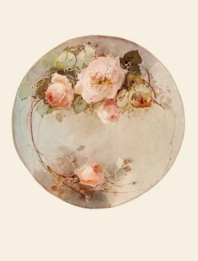 Rose Plate by Адлин Мор, 1914 — digital art print download