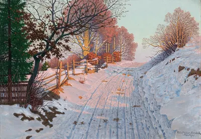 Солнечный день зимой by Фриц Мюллер-Ландек — digital art print download