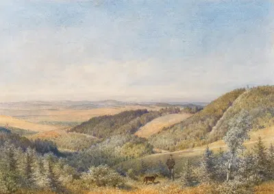 A landscape near Sebetov Castle by Gottfried Seelos, 1892 — digital art print download