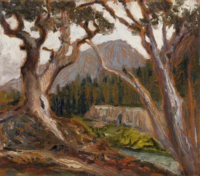 Пик Лонг с озера Лох-Вейл, Эстес-Парк, Колорадо by Грант Вуд, 1926 — digital art print download