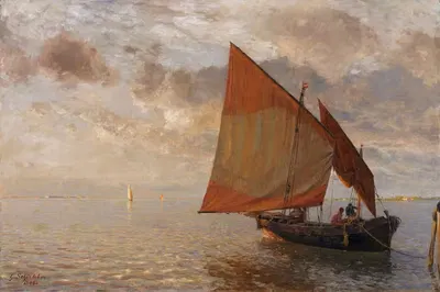 Venezianisches Fischerboot by Gustav Schönleber, 1893 — digital art print download