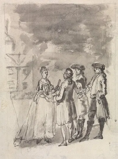 The Theatre-Goers by Samuel Wale — digital art print download