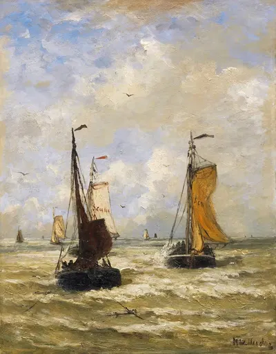 Die Rückkehr der Fischer by Hendrik Willem Mesdag, 1890 — digital art print download